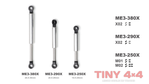 ME3-250X Alloy Internal Sprung Shocks for OH32M01/M02
