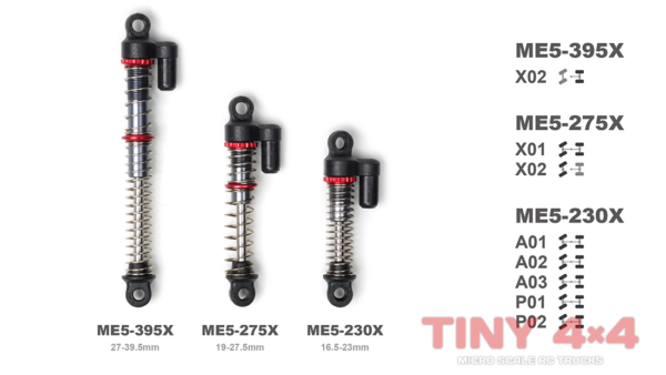 ME5-230X Alloy Threaded Shocks for Orlandoo Hunter